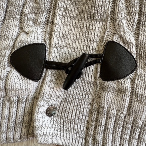 Guess Men's Gray Cable Knit Zip Up Sweater with toggle buttons Sz M - Picture 5 of 6